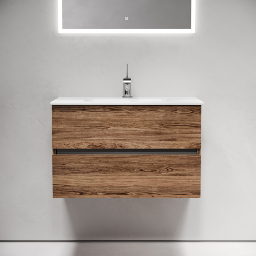 Тумба под раковину Sancos Urban UR80ECH 80х50 подвесная цвет коричневый - фото 4